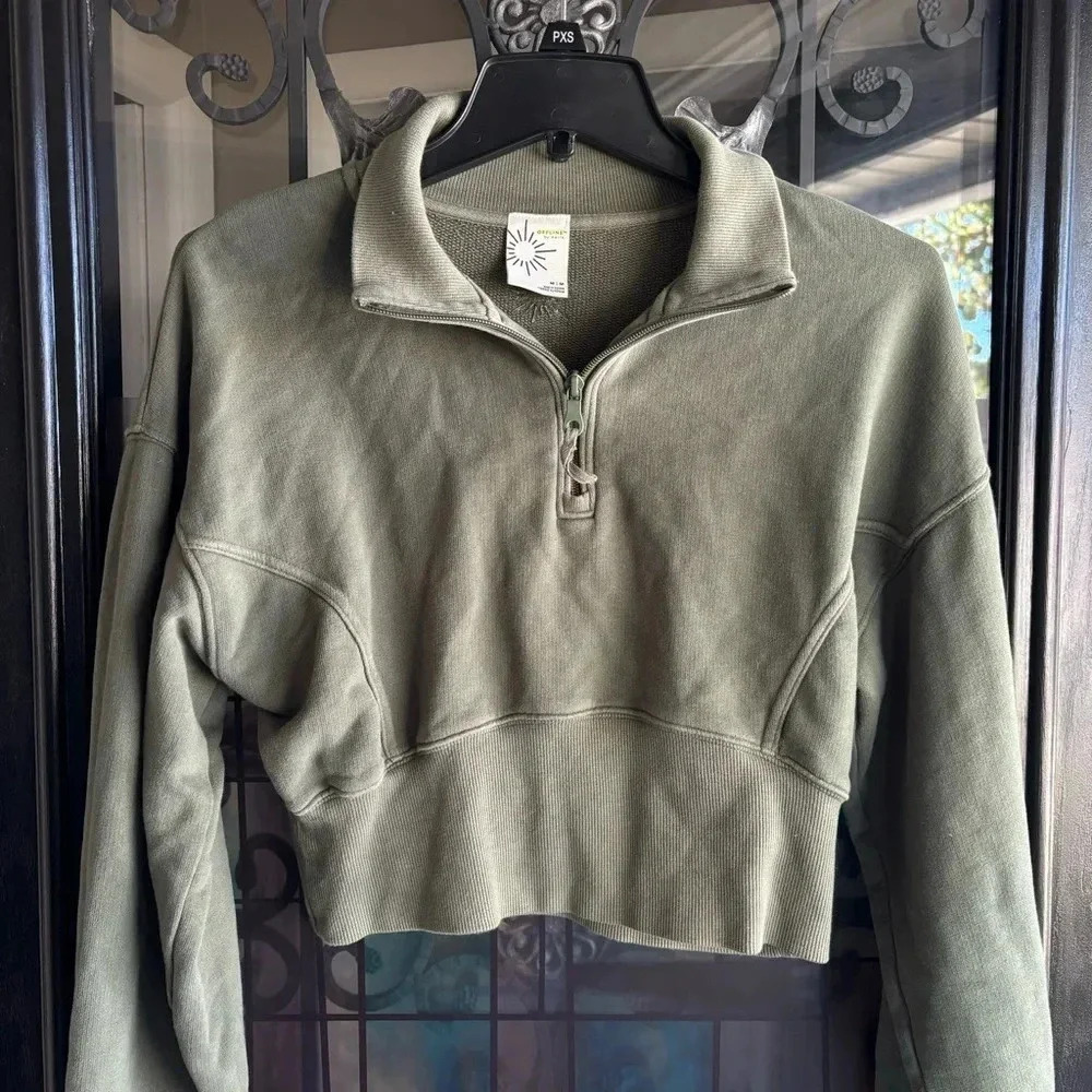 aerie cropped quarter zip